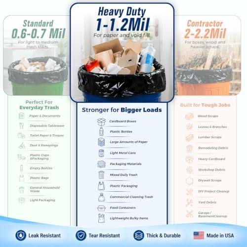 Delxo 40-45 Gallon Trash Bags, 100 Count, 38” x 46” Heavy Duty Garbage Bags - Image 2
