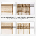 MIULEE Brown 25 x 72 Inches Sidelight French Door Sheer Curtains - Image 5