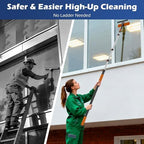 26FT High Reach Duster Kits with 5-20FT Extension Pole, Cobweb Duster with Telescoping Pole, Washable Ceiling Fan Cleaner & Window Squeegee for Glass Surfaces & High Roof - Image 7