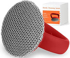 Herda Cast Iron Cleaner Scrubber with Heavy Duty Handle, Welded Chain Mail by Betterqualitybetterlife