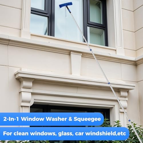 wlich 26ft Telescoping Dusting Kit, Aluminum 5-20ft Fan & Window Cleaner Set, Versatile Dusting Set with 5 Replaceable Heads for Cleaning Fans, Windows, and Hard-to-reach Areas Outdoors Without Ladder - Image 5