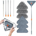Long Handle Wall Mop & Baseboard Cleaner - Multi-Surface Dusting Tool for Walls, Floors, Baseboards - Wet/Dry Cleaning Mop with Adjustable Handle (Home & Kitchen Use) by Unknown