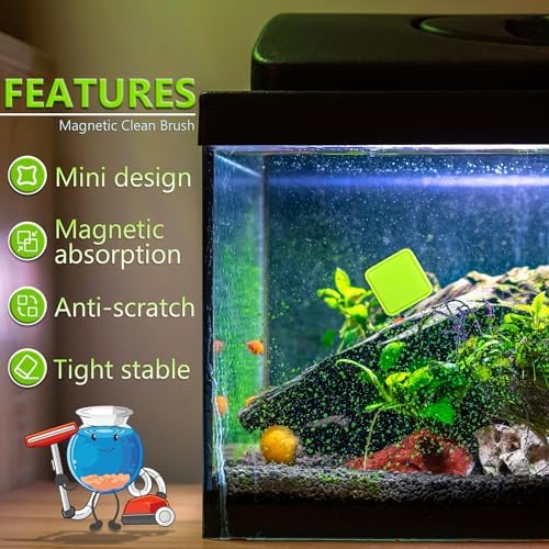 Magnetic Aquarium Fish Tank Glass Algae Scrapers Glass Cleaner Scrubber Clean [Compact, Scratch-Free, Non-Slip, Emhanced Magnet] - Image 5