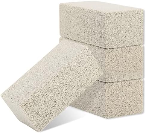 Blackstone Brick BBQ Cleaning Stone Block Heavy Duty Flat Top Grill Bricks Pumice Stone Griddle Cleaner Non-Scratch for Remove Greases Stains Residues - 4 Pack by MOWOT