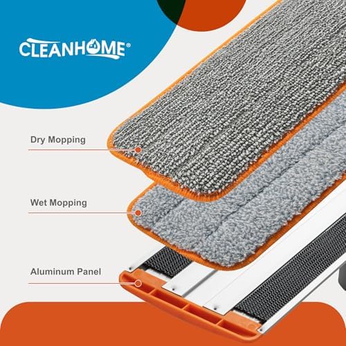 CLEANHOME Flat Mop for Hardwood & Pet Hair, 4 Washable Pads - Image 3