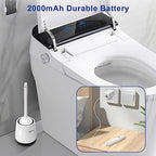Electric Toilet Brush,Silicone Toilet Brush,Toilet Bowl Brush and Holder Set with Ventilated Holder,Toilet Brush, Floor Standing, Wall Mounted Without Drilling，Rechargeable - Image 5
