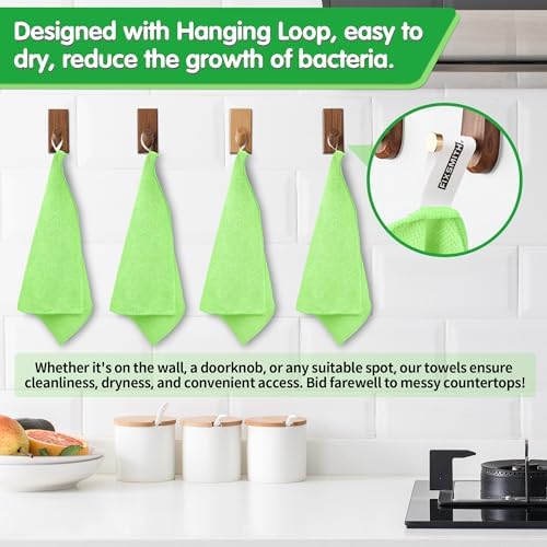 FIXSMITH Sage Green Microfiber Cleaning Cloth -Pack of 12, Highly Absorbent Cleaning Rags, 16"X12" All Purpose Cleaning Towels for Housekeeping, Kitchen, Car, Lint Free and Reusable Microfiber Towels - Image 4