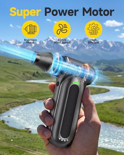 Compressed Air Duster, 170,000 RPM Electric Air Duster with Brushless Motor, 4-Speed Cordless Rechargeable Air Blower for Keyboard, PC, Car - Electronics, Canned Air Alternative - Image 2