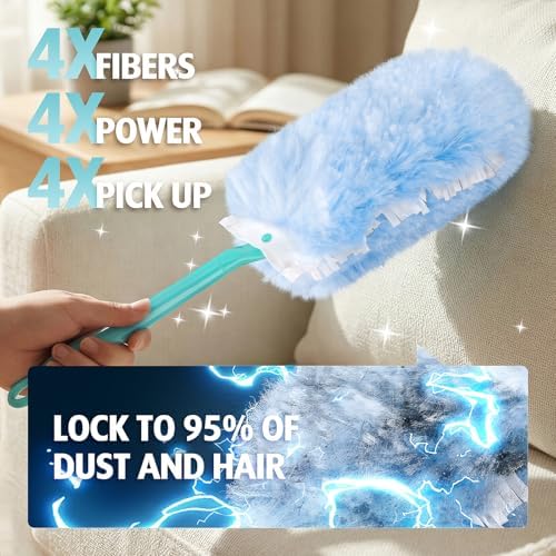 60 Count 360° Dusters Refills for Swiffer Duster with 2 Upgrade Hands - Image 4