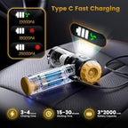 Wansimoo Handheld Car Vacuum Cleaner,25000PA Strong Cyclonic Suction Foldable Mini Vacuum Portable Cordless with Digital Display and One Touch Dust Removal for Car, Home, Office, Kitchen (Gold) - Image 3
