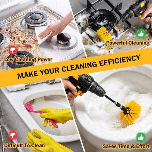 8 Pack Drill Brush Attachment Set, Power Cleaning Scrub Brushes for Drill - Image 7