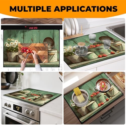Heat-resistant Stove Top Cover - 28.5" X 20.5" Cooktop Protector Covers, Scratch-resistant Washable Pad Kitchen Countertop Mat (Green, 28.5" x 20.5") - Image 7