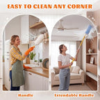 200 Pcs Disposable Dusters Refills with 2 Handle, Blue,White - Image 4