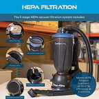 Powr-Flite BP10P ComfortPro Premium Backpack Vacuum, 10 Quart Canister Capacity, Corded Vacuum Cleaner, Commercial Grade, Bagged - Image 6