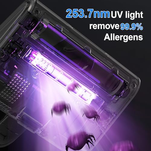 Mattress Vacuum Cleaner,13Kpa Powerful Suction Bed Vaccum Cleaner with UV-C Light,LED Headlights and High Heating Tech,1.2kg Light Weight Handheld vaccum for spot Cleaning,Sofa,Couch Fabric Cleaner - Image 3