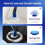 2026 Upgraded Electric Spin Scrubber: 120 Min Runtime, IPX7 Waterproof Cordless Power Scrubber, Adjustable Extension Handle, 8 Heads, 2 Speeds for Shower, Tub, Tile & Floor - Image 7