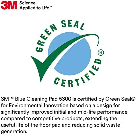 3M Blue Cleaner Pad 5300, 21 in, 5/Case - Image 2