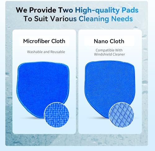 XINDELL Interior Windshield Cleaner Tool, Car Window Cleaning Kit with 5 Reusable Microfiber Pads, Extendable Handle & 360° Rotating Head, Streak-Free Auto Glass Wiper for Truck SUV RV - Image 5