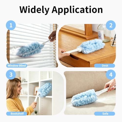 30 Count Blue Duster Kit for Swiffer Heavy Duty Duster Refills with Handle - Image 7