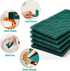 Heavy Duty Scour Pads Sponge Dish Scrubber Non-Scratch Green Reusable Household Scrub Pads for Kitchen and Dish Cleaning Tool (20Pcs Sponge+3Pcs Clean Towel) - Image 3
