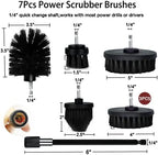 8 Pack Drill Brush Attachment Set, 1/4in Power Scrubber Brush + Extend Long Rod, Brush Drill Attachment, Power Cleaning Scrub Brush for Bathroom, Tub, Tile, Corner, Floor（Black） - Image 4