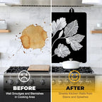 Stove Top Cover for Electric Stove,Glass Stove Top Cover, Heat Resistant Glass Cooktop Cover, Stovetop Protector, Kitchen Decor, Dish Drying Mats Cover for Ceramic Washer Top 28.5x20.5 inch - Image 6