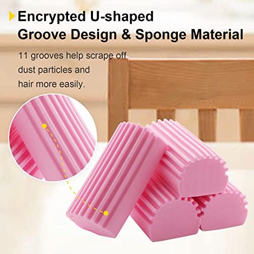 Jeymei 6Pcs Black Cord Organizer for Kitchen Appliances & 4-Pack Damp Clean Duster Sponge Pink - Image 6