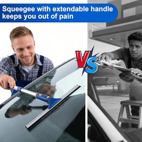 ITTAR 14 inch Rotatable Shower Squeegee for Glass Doors, Multi-Purpose Window Squeegee with Refill Rubber Blade, Bathroom Cleaner Tool for Shower Door Window Mirror Wall Car Windshield - Image 6