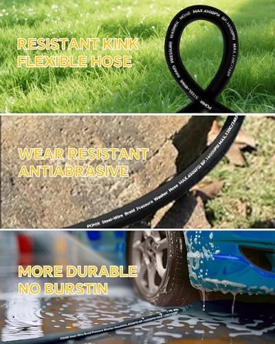 3/8'' Pressure Washer Hose 200ft with Swivel Quick Connect, 4500 PSI - Image 6