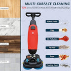 Commercial Electric Floor Scrubber Tile Polisher,Carpet Extractor Power Scrub Brush,360°Rotating,Self-Propelled,Convenient Cordless,for Tile,Hard Floor Cleaning Red - Image 3