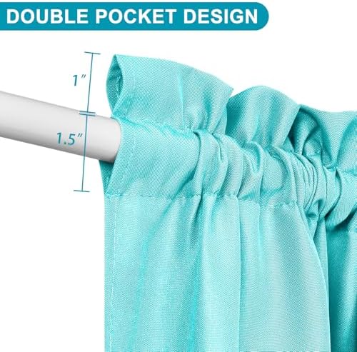 Hiasan French Door Curtains Privacy, Aqua, 24W x 72L, 1 Panel - Image 3