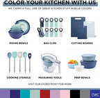 COOK WITH COLOR Silicone Cooking Utensils, Kitchen Utensil Set, Easy to Clean Silicone Kitchen Utensils, Cooking Utensils for Nonstick Cookware, Kitchen Gadgets Set, Mini, Navy - Image 7