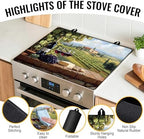 NYZE Stove Top Cover for Electric/Glass Stove, 28x20 Inch Stovetop Cover Flat Top Protector Dish Drying Mat for Kitchen (Vineyard) - Image 3