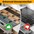 Stove Top Cover Retro Flower Gas Stove Top Cover for Home Decoration Kitchen Pad Non-Stick Washable Cooktop Covers Countertop Protector Keep Stove Clean 28"x20" (Texture-1) - Image 6