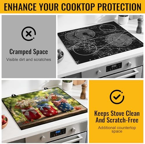 NYZE Patriotic Stove Top Covers for Electric Stove 28x20 Heat Resistant - Image 4