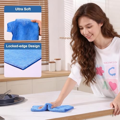 JOYMOOP Microfiber Cleaning Cloth, 18 Piece Set, Medium, Blue - Image 2