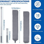 Retractable Gap Dust Cleaner Cleaning Tools with 2 Microfiber Dusting Cloths Long Handle 60inches Washable and Retractable Duster Brush for Cleaning Under Appliances Furniture Couch Fridge - Image 2