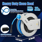FIXFANS Pressure Washer Hose Reel with Hose 1/4"×100ft, Auto Rewind 3600PSI - Image 4