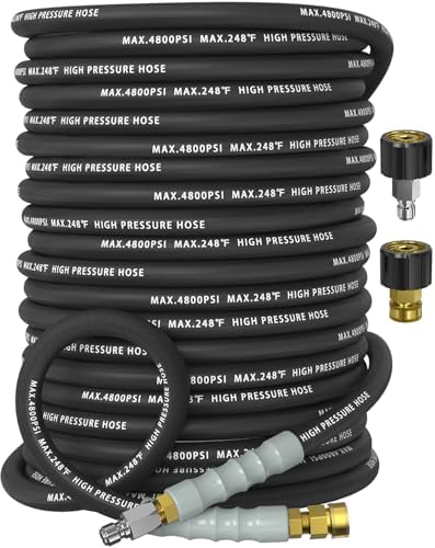 3/8" ID 4800PSI Pressure Washer Hose 150FT, Steel Wire Braided Hose by Unknown