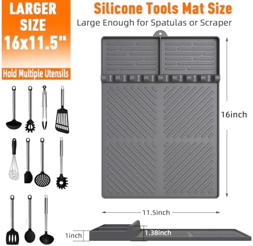 Silicone Grill Mat Compatible with Blackstone, Grey - Image 3