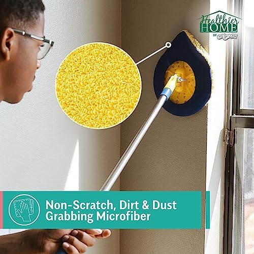 CHOMP Long Handle Wall Cleaner, 5 Minute CleanWalls Extendable Wall Washer, Ceiling Cleaner, Baseboard Duster, Telescoping Dry Dust and Wet Wash Cleaning Mop with Washable Microfiber Pad - Image 6