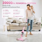 Vazone R6X Corded Stick Vacuum Cleaners for Home, 20Kpa Powerful Suction Stick Vacuum with 16Ft Cord, 2 in 1 Lightweight Handheld Vacuum Cleaner for Hardwood Floor Pet Hair (Cerise) - Image 2