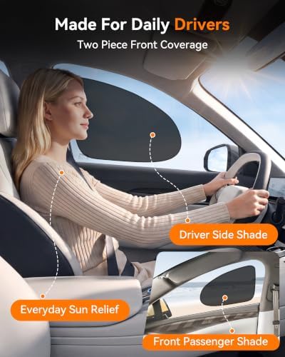 Car Side Window Sun Shades, Static Cling for Commuters and Rentals, 2 Pack - Image 5