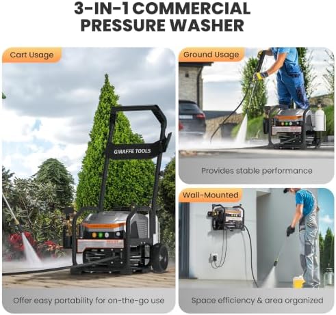 Giraffe Tools Crossfalls Pressure Washer Ultra with 2 Wheels, 50FT Hoses - Image 2