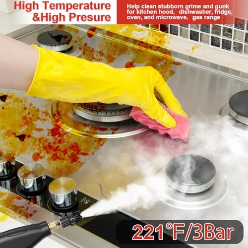 Steam Cleaner for Home, 15s Heat-Up, 1.2L Water Tank, 6-Level Adjustable Handle, Handheld Steam Cleaner for Car Detailing, Dirt, Furniture, Couch, Floor Tile, Bathroom, Bed Bugs, 9Pcs Accessories - Image 4