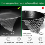 Cast Iron Cleaner & Chainmail Skillet Scrubber - 40''x40'' 3.8mm Small Ring, 316L Stainless Steel Interlocking Mesh Sheet, Flexible Chainmail Panel, Fine Linked Ring Fabric, Woven Ring Net - Image 5
