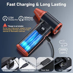 Compressed Air Duster Rechargeable Electric Air Duster for PC Keyboard Mini Dust Blower 130000RPM Cordless Air Blower Jet Dryer Turbo Fan Handheld Blower for Car Home Office, Black-Orange - Image 5