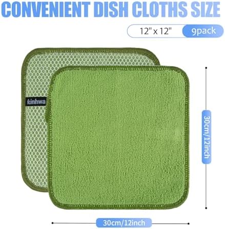 KinHwa Dish Cloths for Washing Dishes with Scrub Side, Microfiber Dish Rags - Image 2