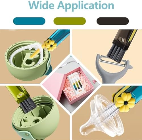 3 in 1 Cup Lid Gap Cleaning Brush Set, 3Pcs Multifunctional Bottle Cleaning Brush,Cup Lid Gap Cleaner, Home Kitchen Crevice Brush Tools - Image 6