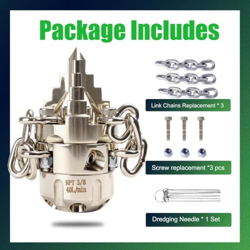 3/8 NPT Sewer Jetter Rotating Nozzle - Cutting Roots, for 2900 psi, 40L/Min (10.57GPM) Pressure Washers, Stainless Steel Drain Cleaning Tool, for Household sewers, Commercial Pipelines - Image 6